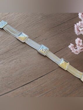 Initial M  Bracelet in Silver plated magnetic clasp. Fits up to 7.5” inch wrist